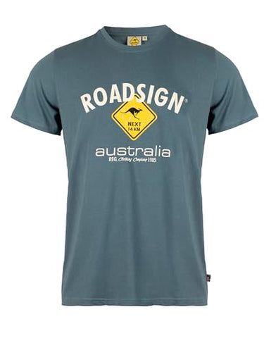 ROADSIGN australia Herren T-Shirt mit Logo-Aufdruck und Rundhalsausschnitt, 100% Baumwolle grau | 3 im Sale
